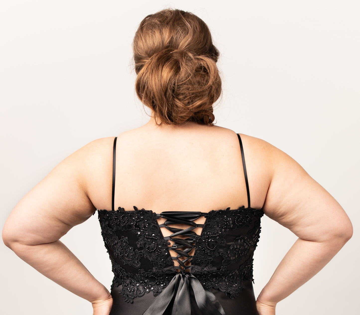 Barbera Gown with Satin Rosette Skirt