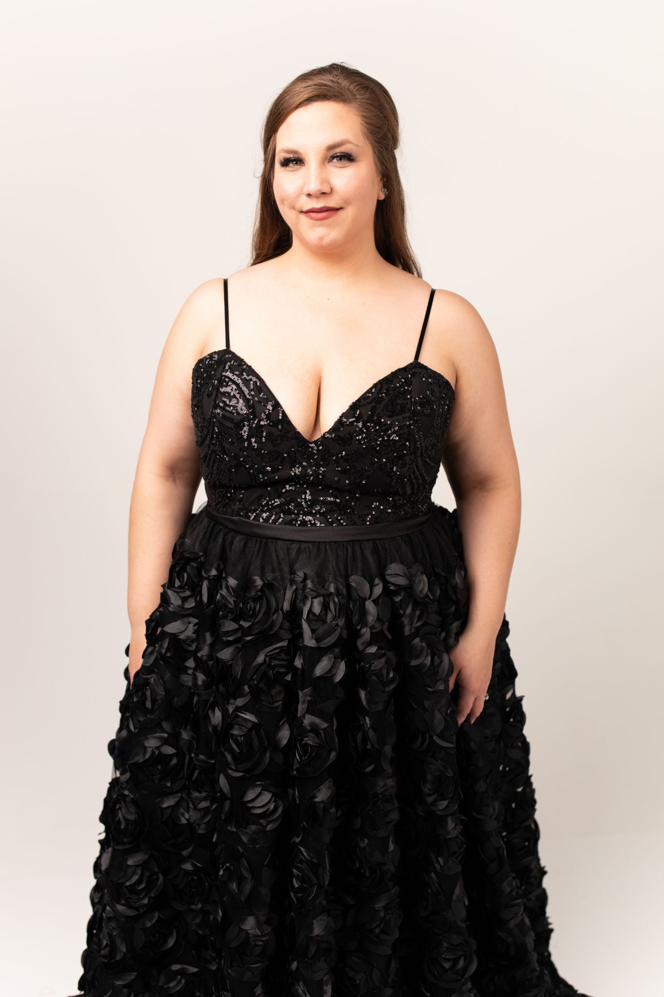 Cierra Gown with Satin Rosette Skirt