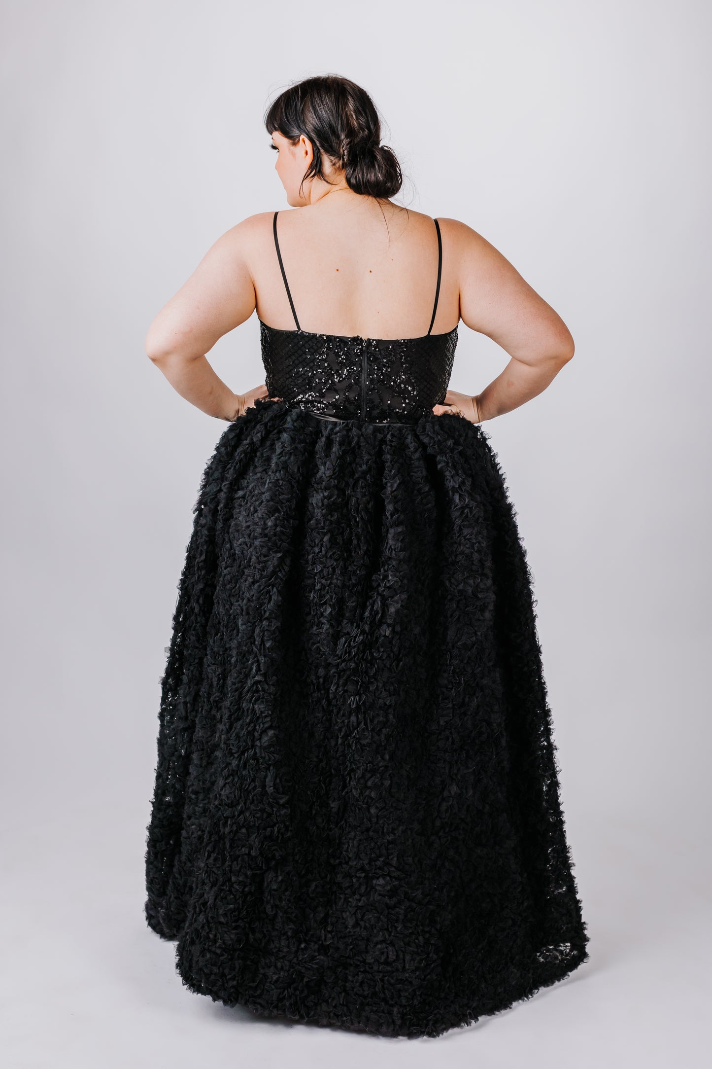 Cierra Gown with Textured Tulle Skirt