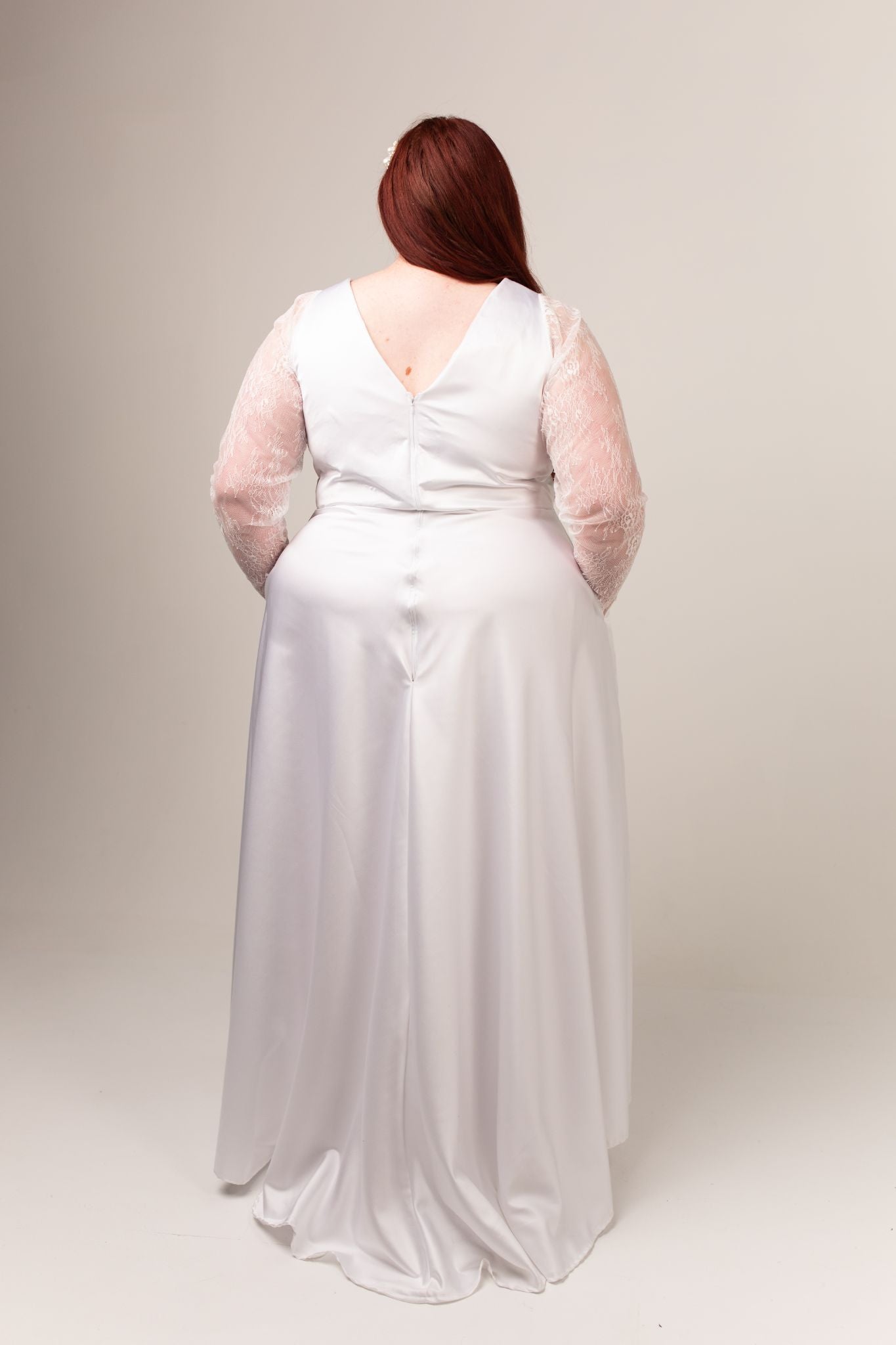 Nora Gown with Chantilly Lace Sleeves