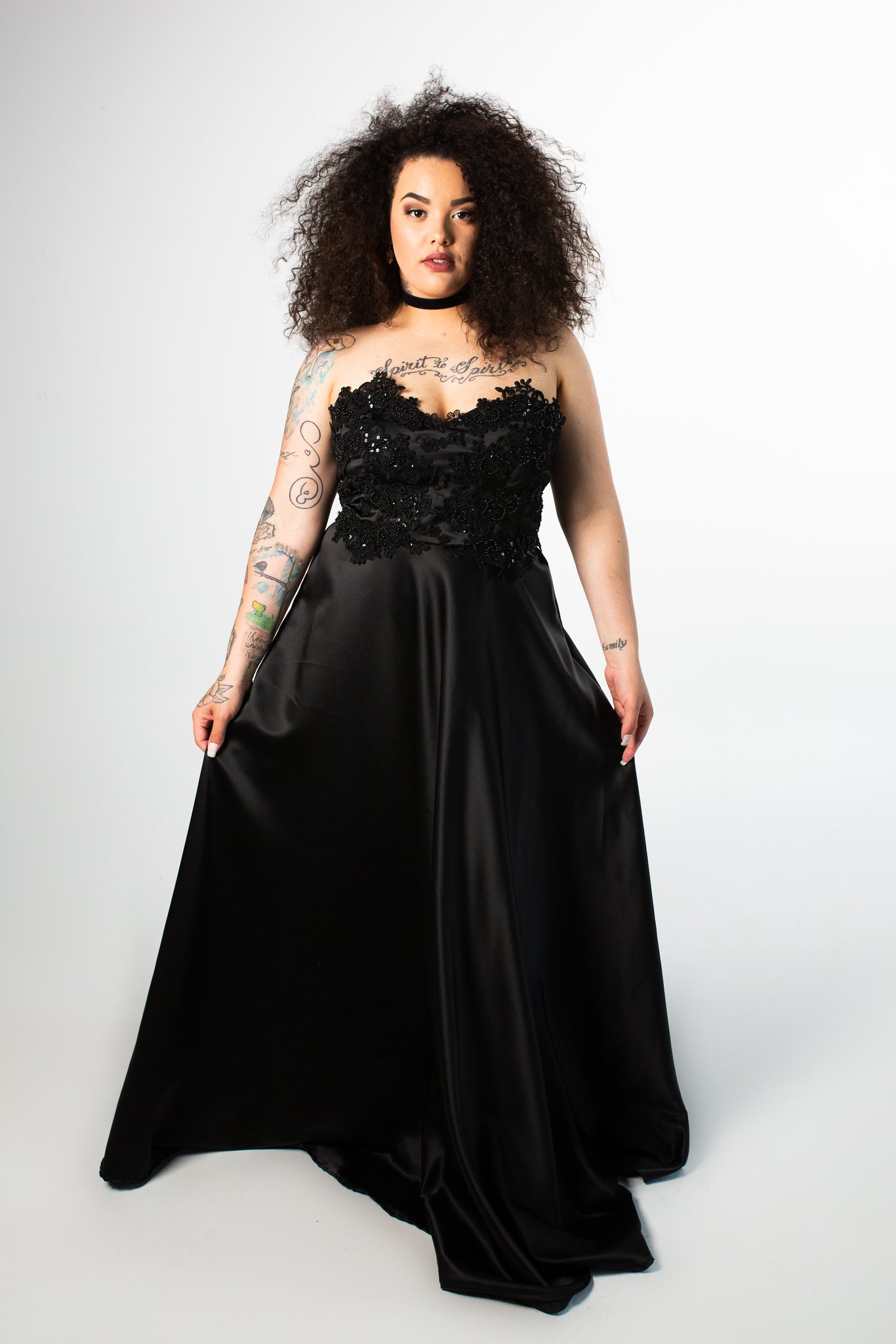Barbera Gown with Satin Skirt Barbera Gown with Satin Skirt