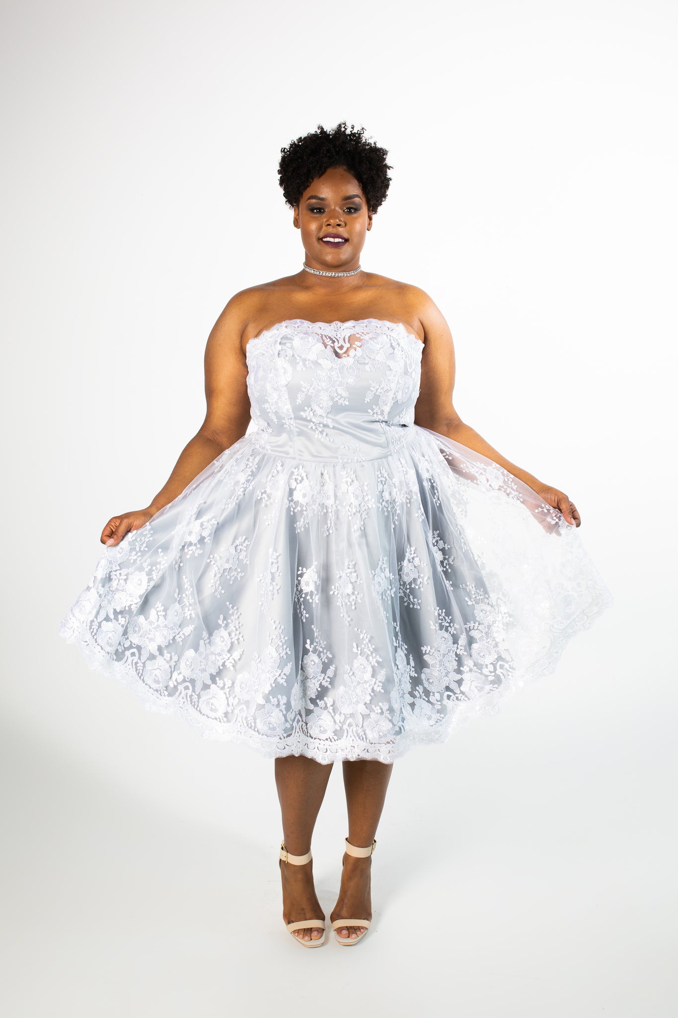 Moscato Beaded Lace Flare Dress Moscato Beaded Lace Flare Dress