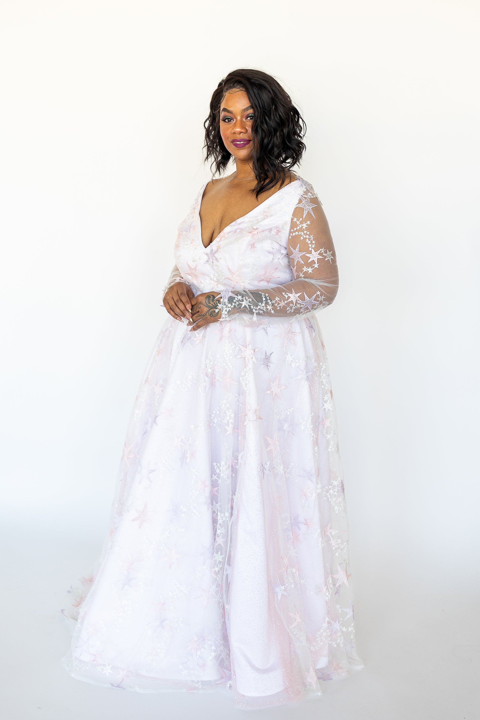 Astra Gown with Constellation Embroidery Astra Gown with Constellation Embroidery