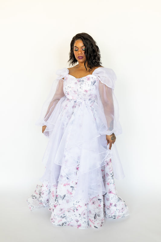 formal dress purple Sweetheart Ball Gown Purple Prom Dress with Black Appliques PG544 US2 / Custom Color