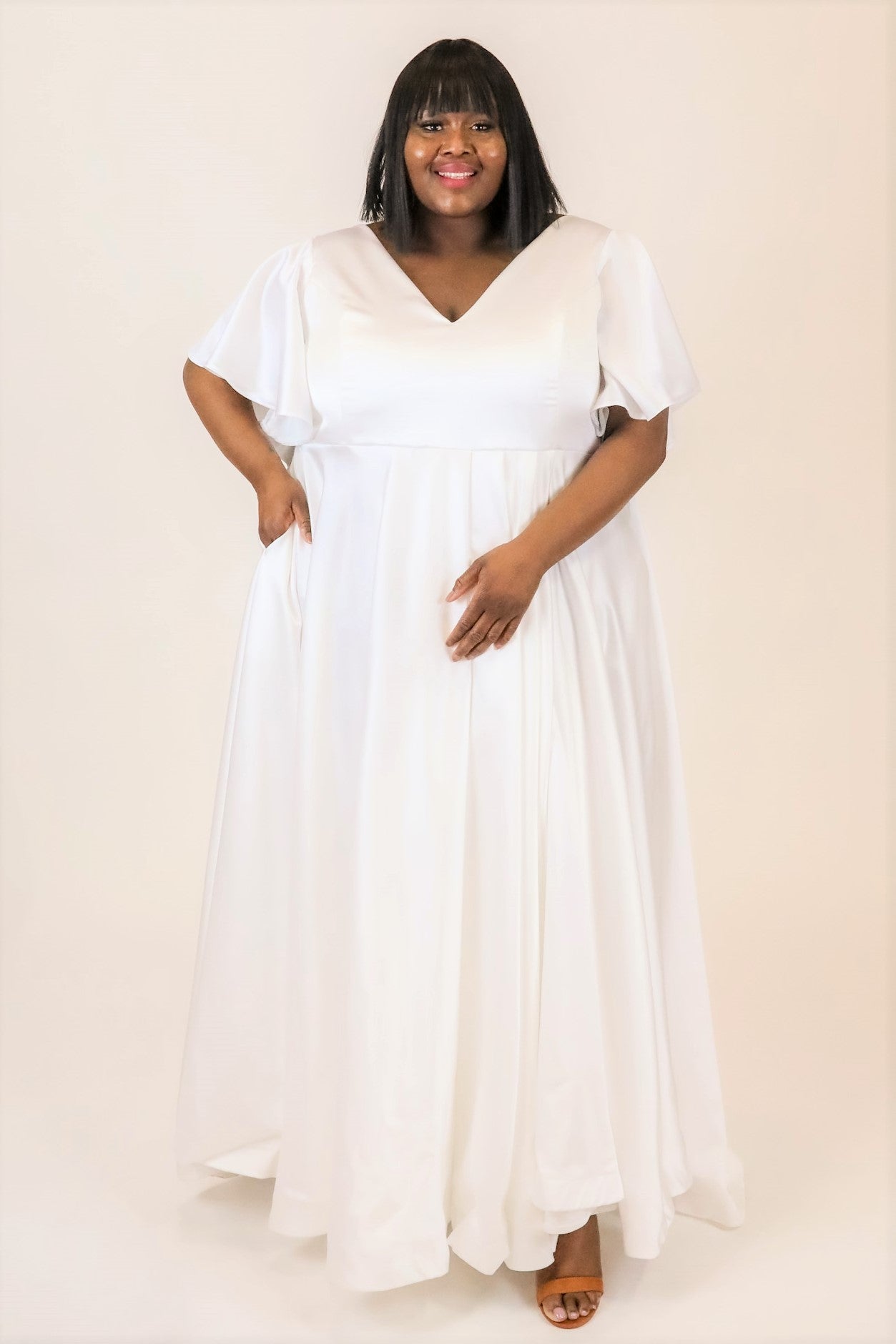 Size 24-28 Sample - Nora Gown with Flutter Sleeves