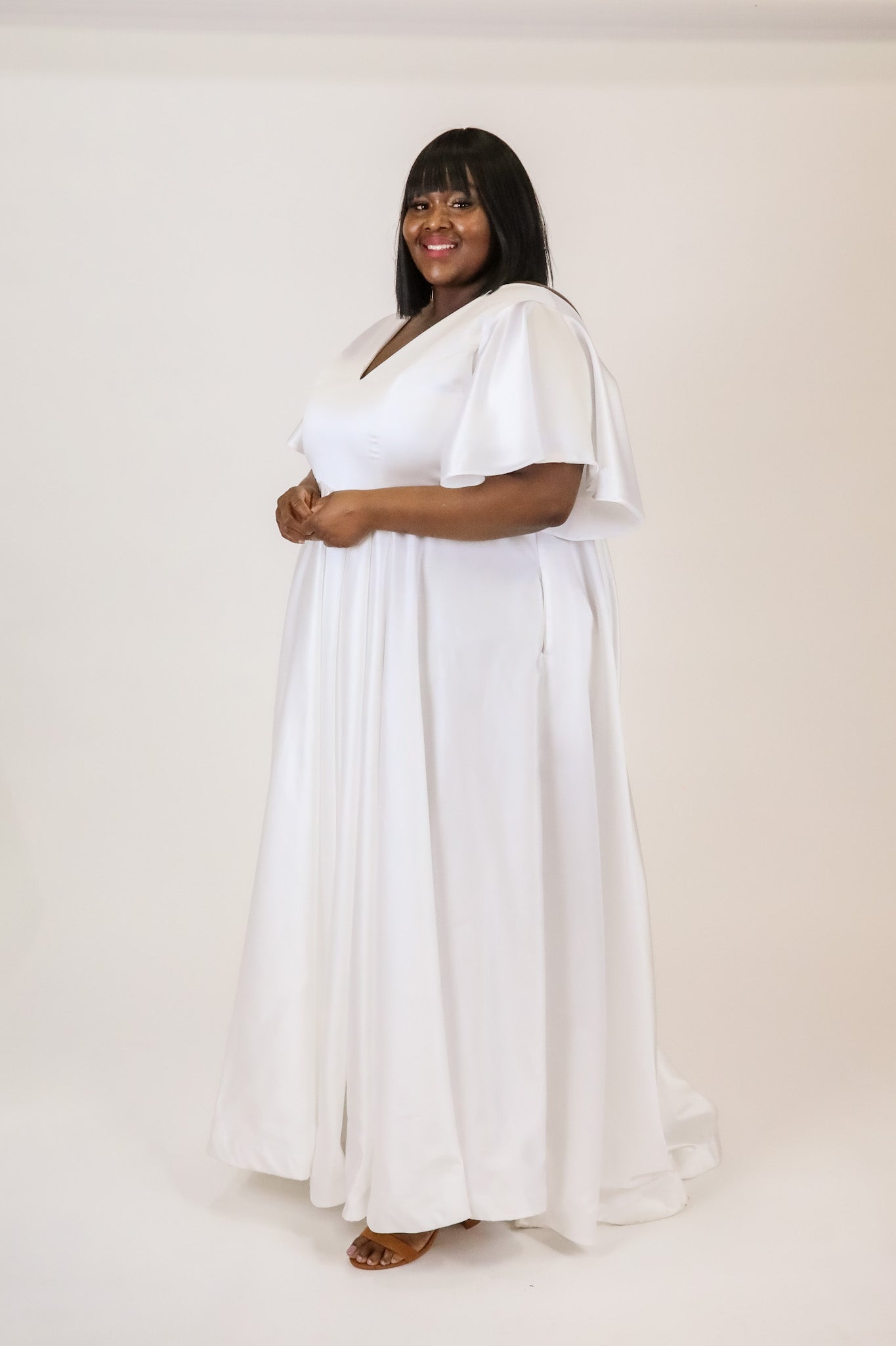 Size 24-28 Sample - Nora Gown with Flutter Sleeves