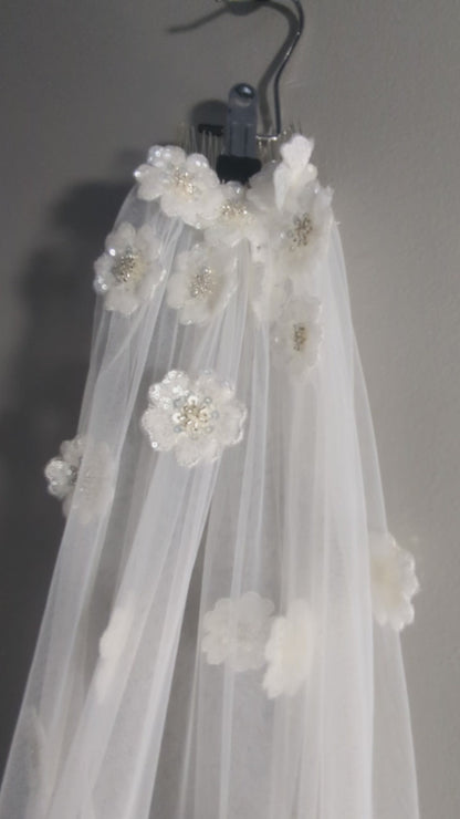 3D Floral Veil