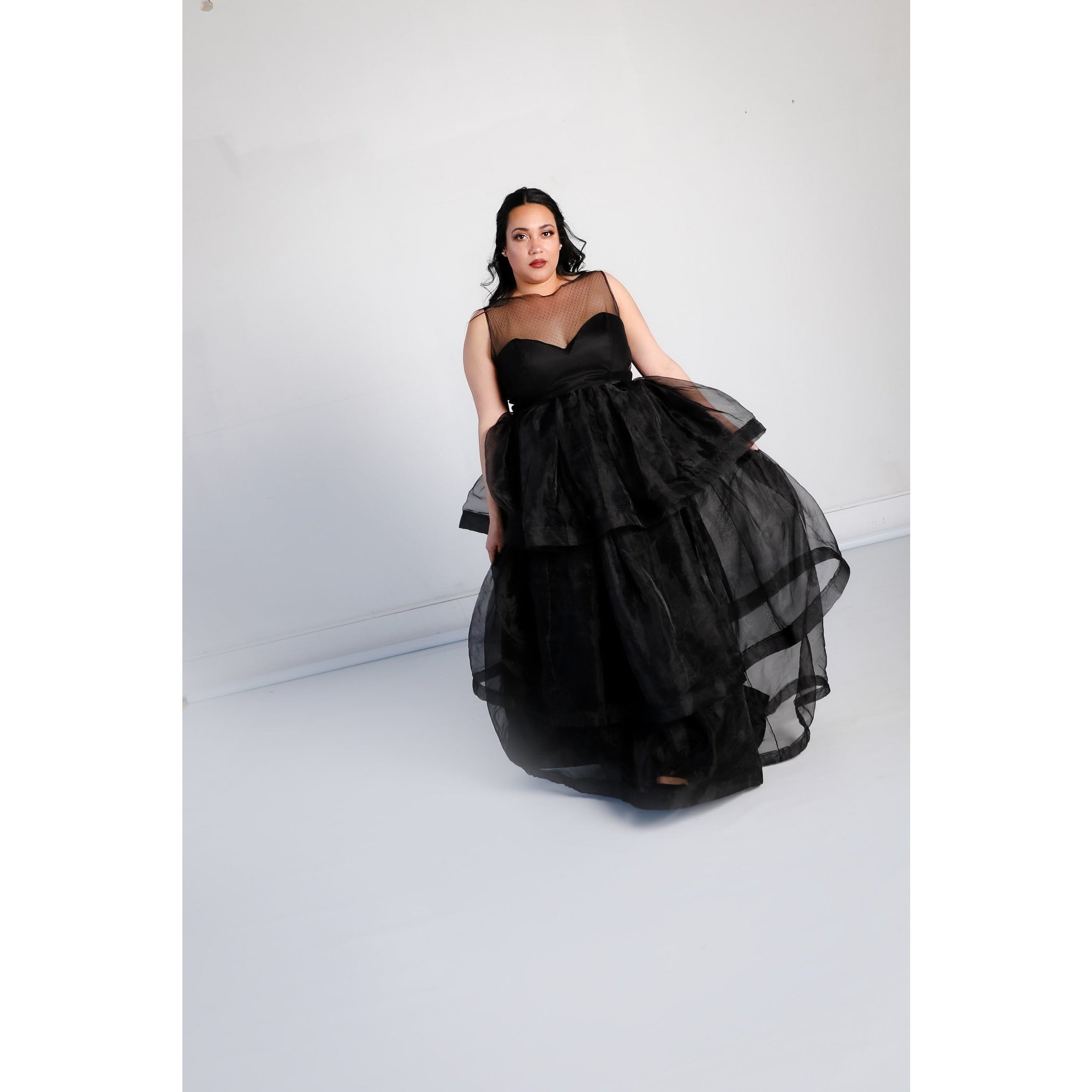 Adelaide Gown with Tiered Organza Skirt