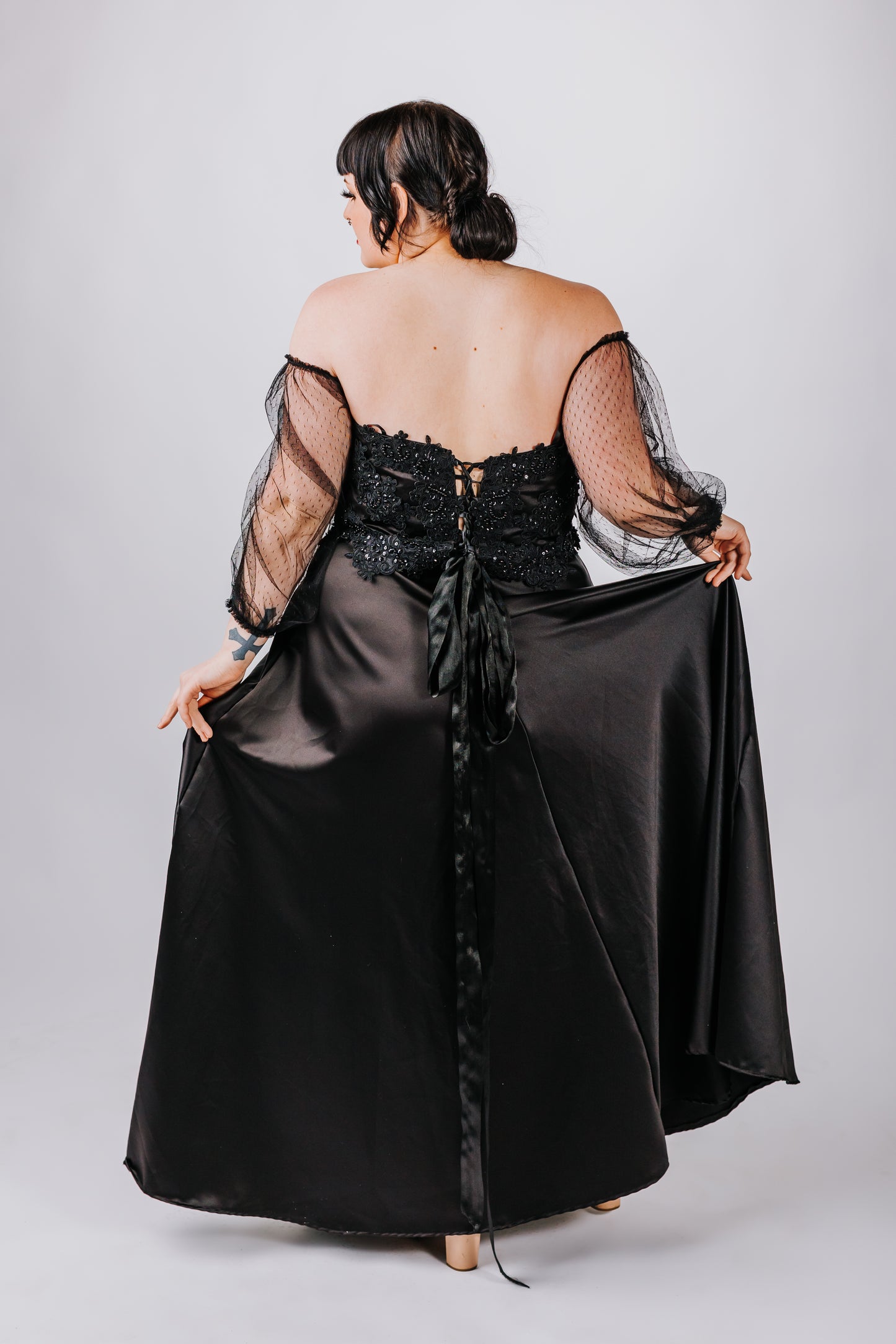 Barbera Gown with Satin Skirt