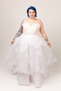 Bea Gown with Cascading Glitter Tulle Skirt