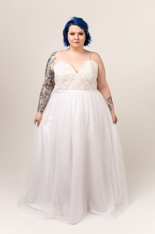 Cierra Gown with English Net Skirt
