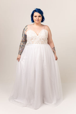 Cierra Gown with English Net Skirt