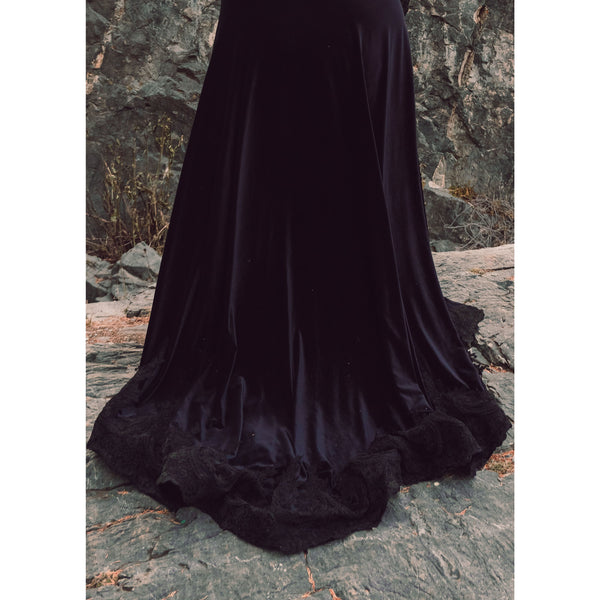 Raven Stretch Velvet Gown