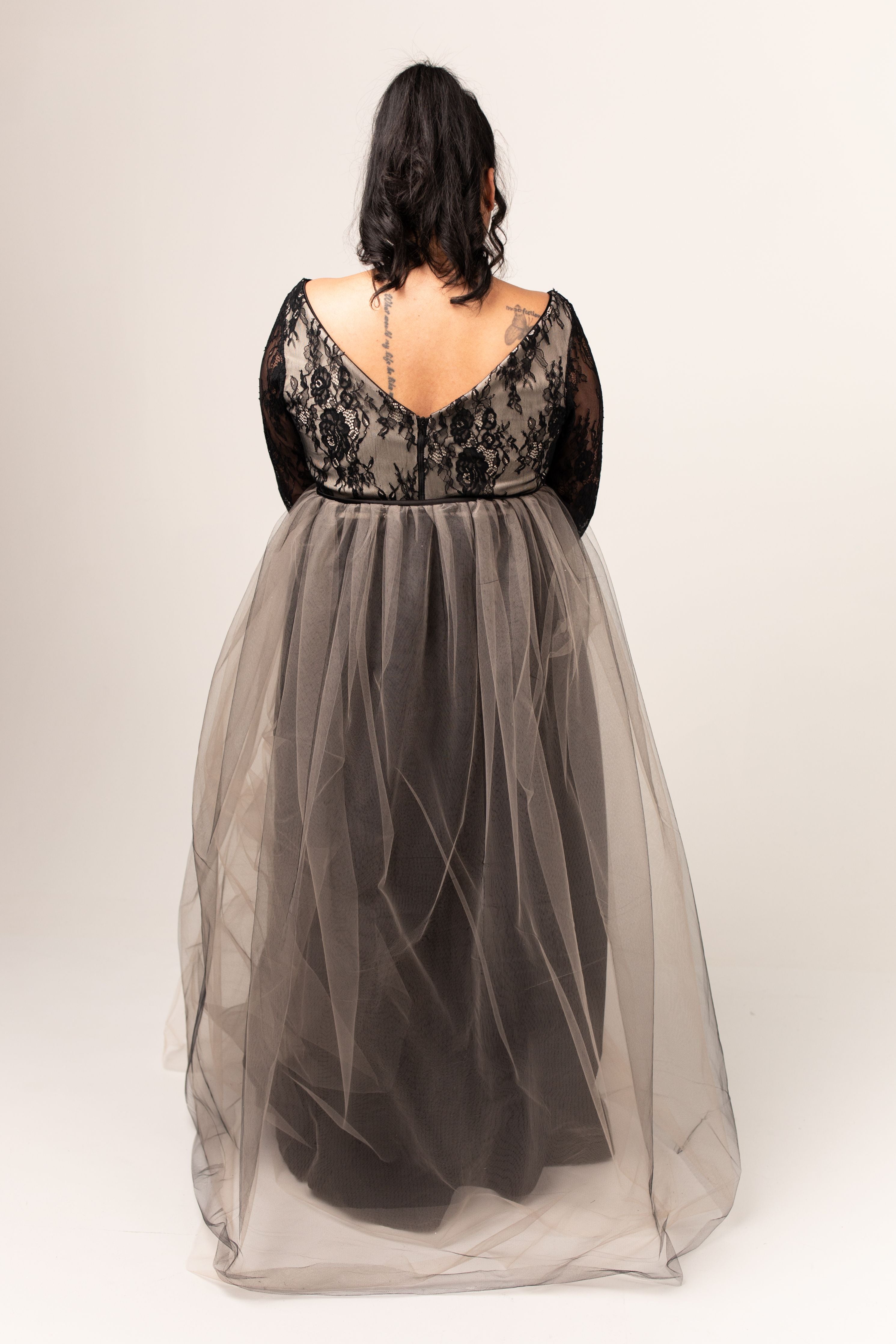 Fallon Gown with Tulle Skirt