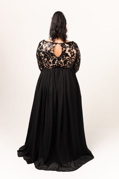 Noir Gown with Chiffon Skirt