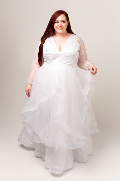 Lace Nora Gown with Cascading Glitter Tulle Skirt