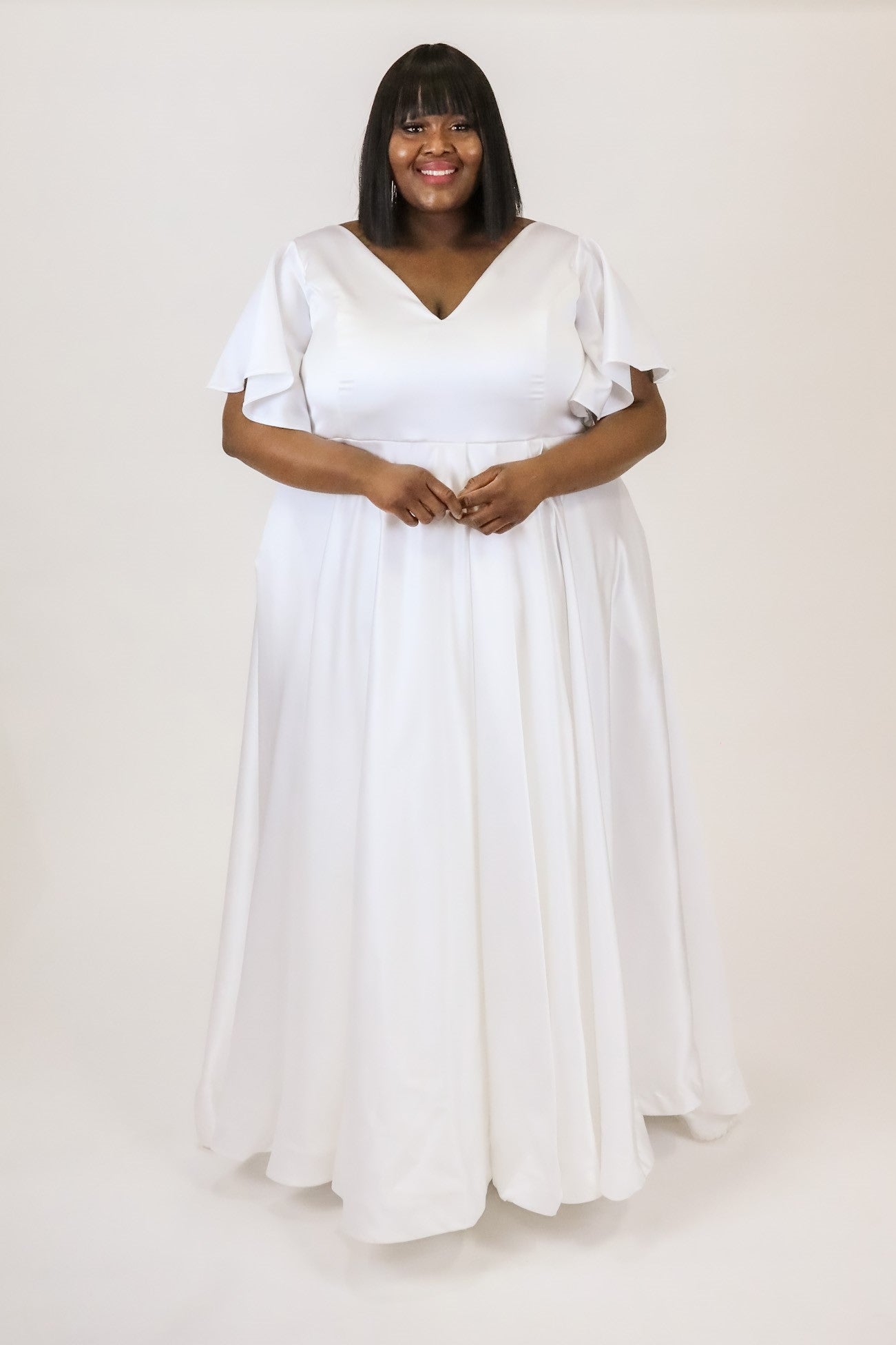 Nora Gown with Flutter Sleeves