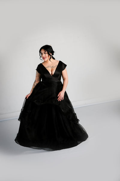 Nora Gown with High-low Organza Skirt