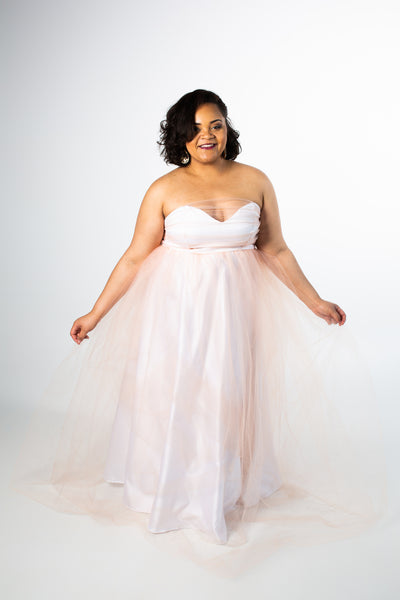 Prosecco Ruched Tulle Gown