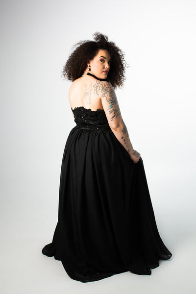 Barbera Gown with Chiffon Skirt