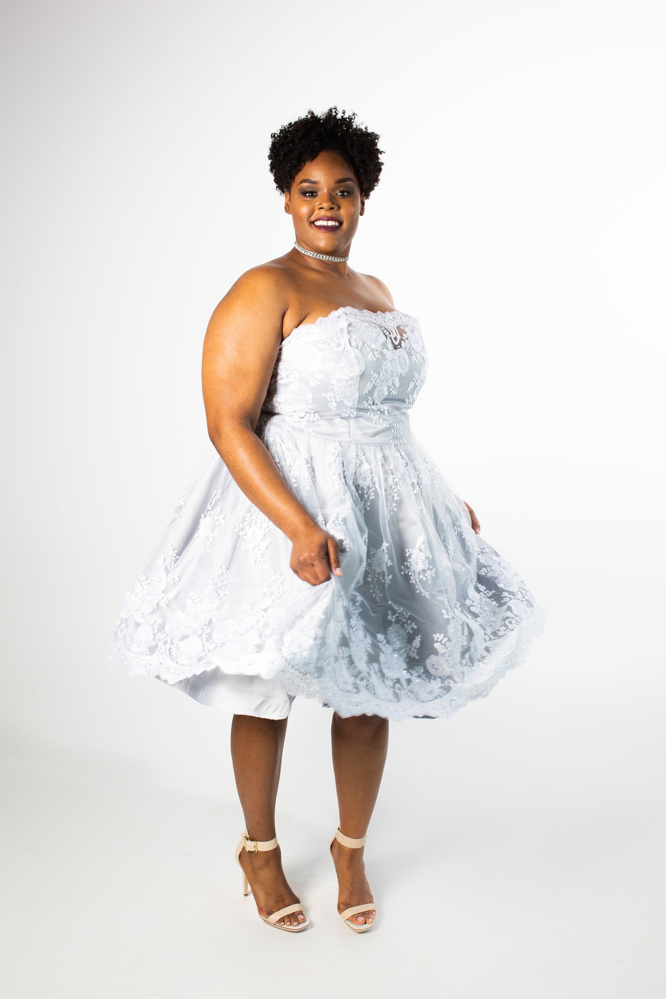Moscato Beaded Lace Flare Dress Moscato Beaded Lace Flare Dress